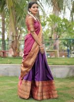 Narayan Pet Cotton Purple Festival Wear Weaving Work Readymade Lehenga Choli